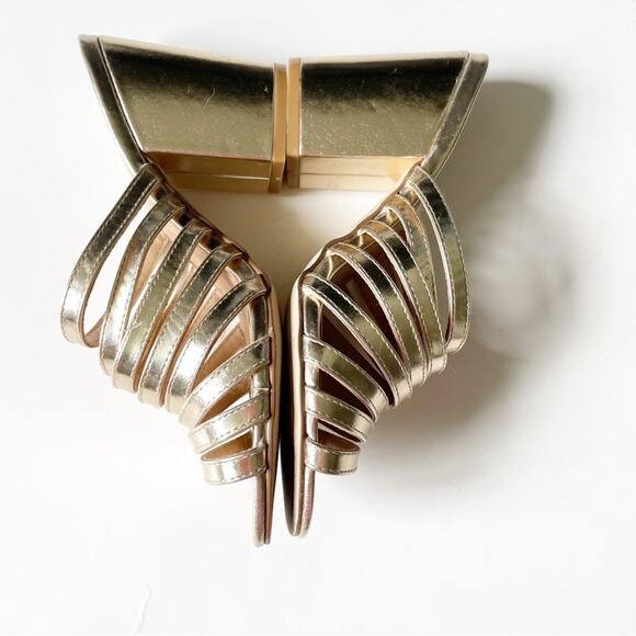 Urban Outfitters Gold Anna Strappy Mule Heel - Picture 5 of 6